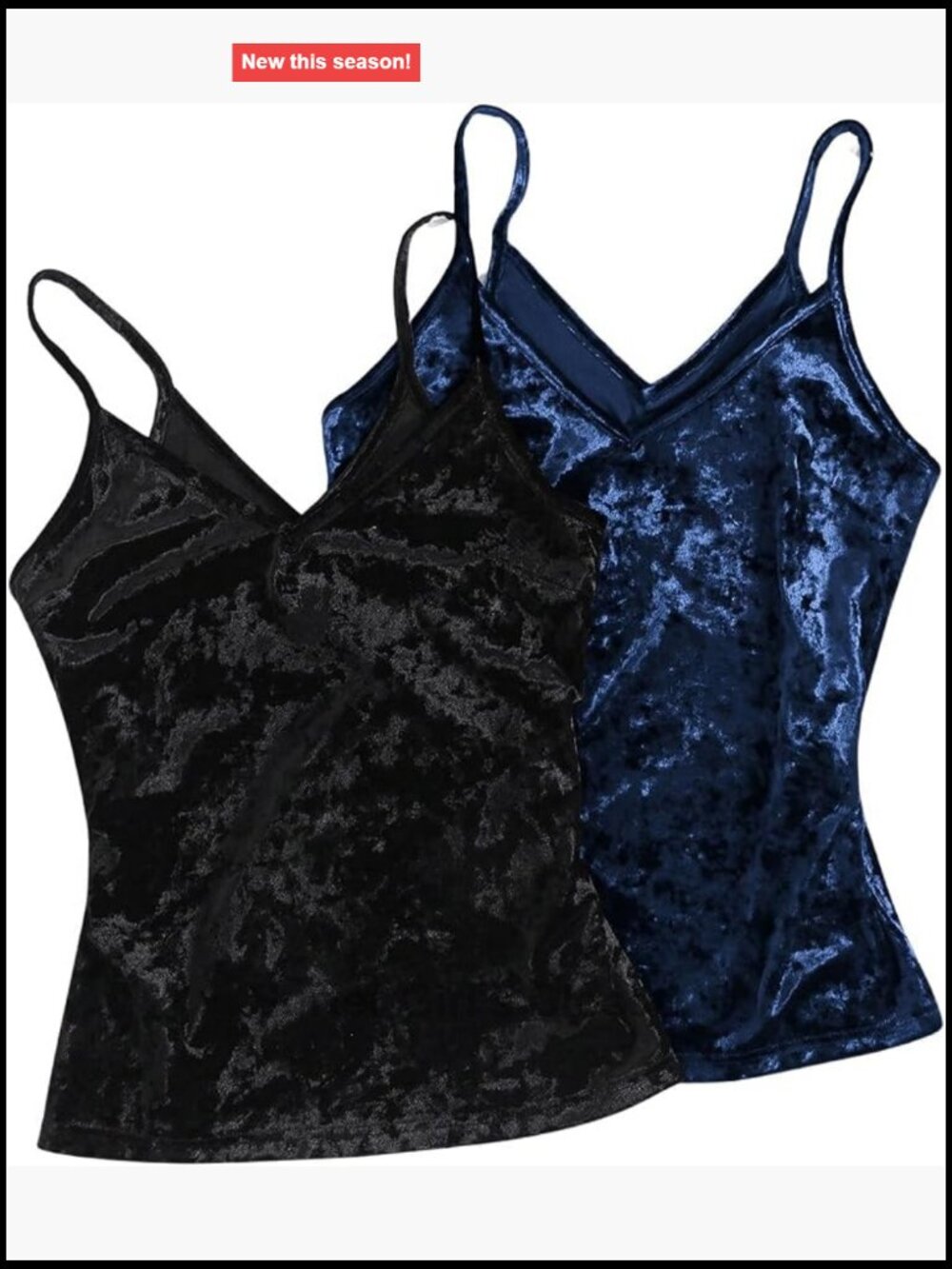 Women's Velvet Cami Top Crop Top V-Neck Solid Stretchable Party Outfit